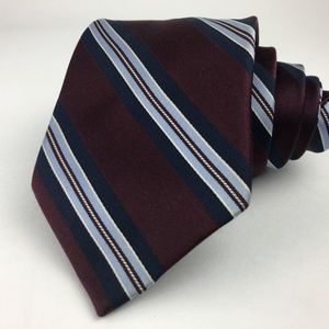 Club Room 100% Silk Blue Necktie Striped Pattern
